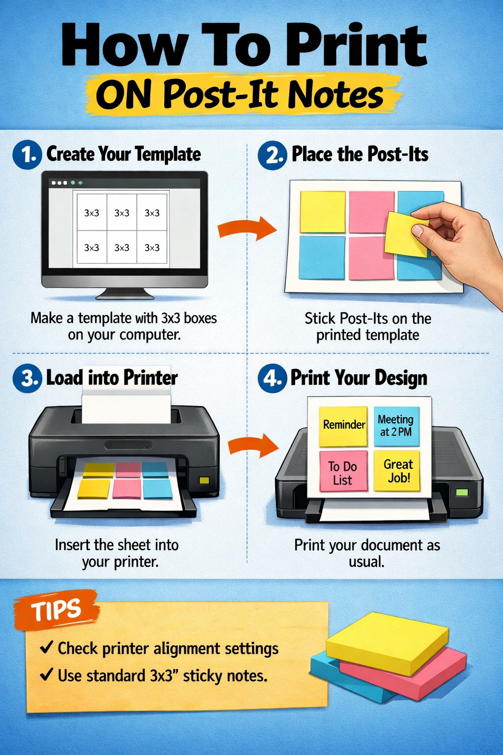 How To Print ON Post It Notes