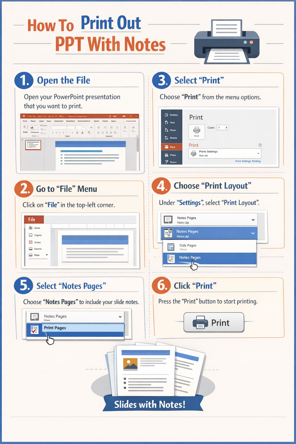 How To Print Out ppt With Notes