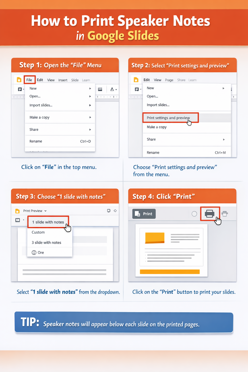how do you print speaker notes in google slides