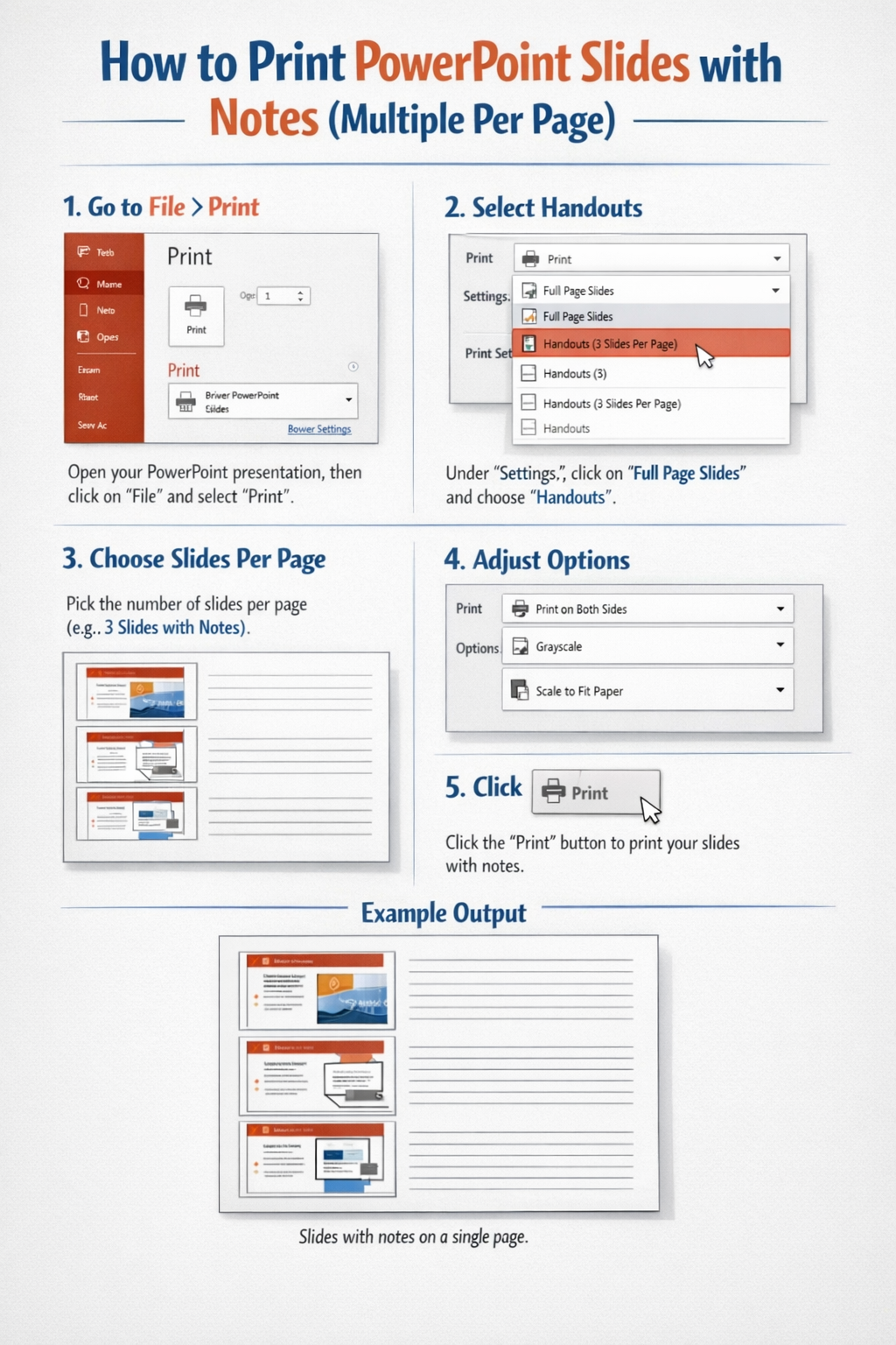 how to print powerpoint slides with notes multiple per page