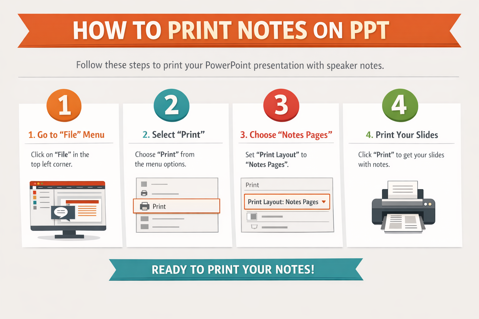how to print notes on ppt