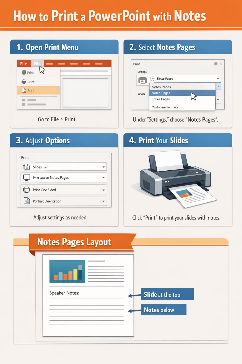 how to print a powerpoint with notes
