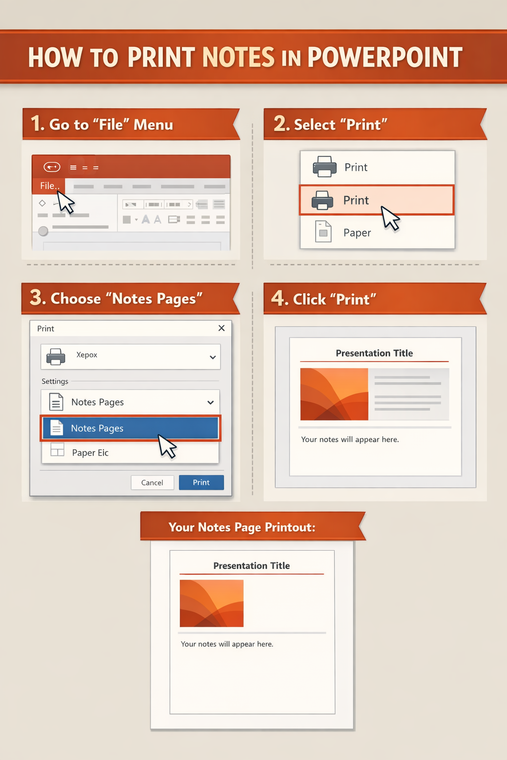 how do i print notes in powerpoint