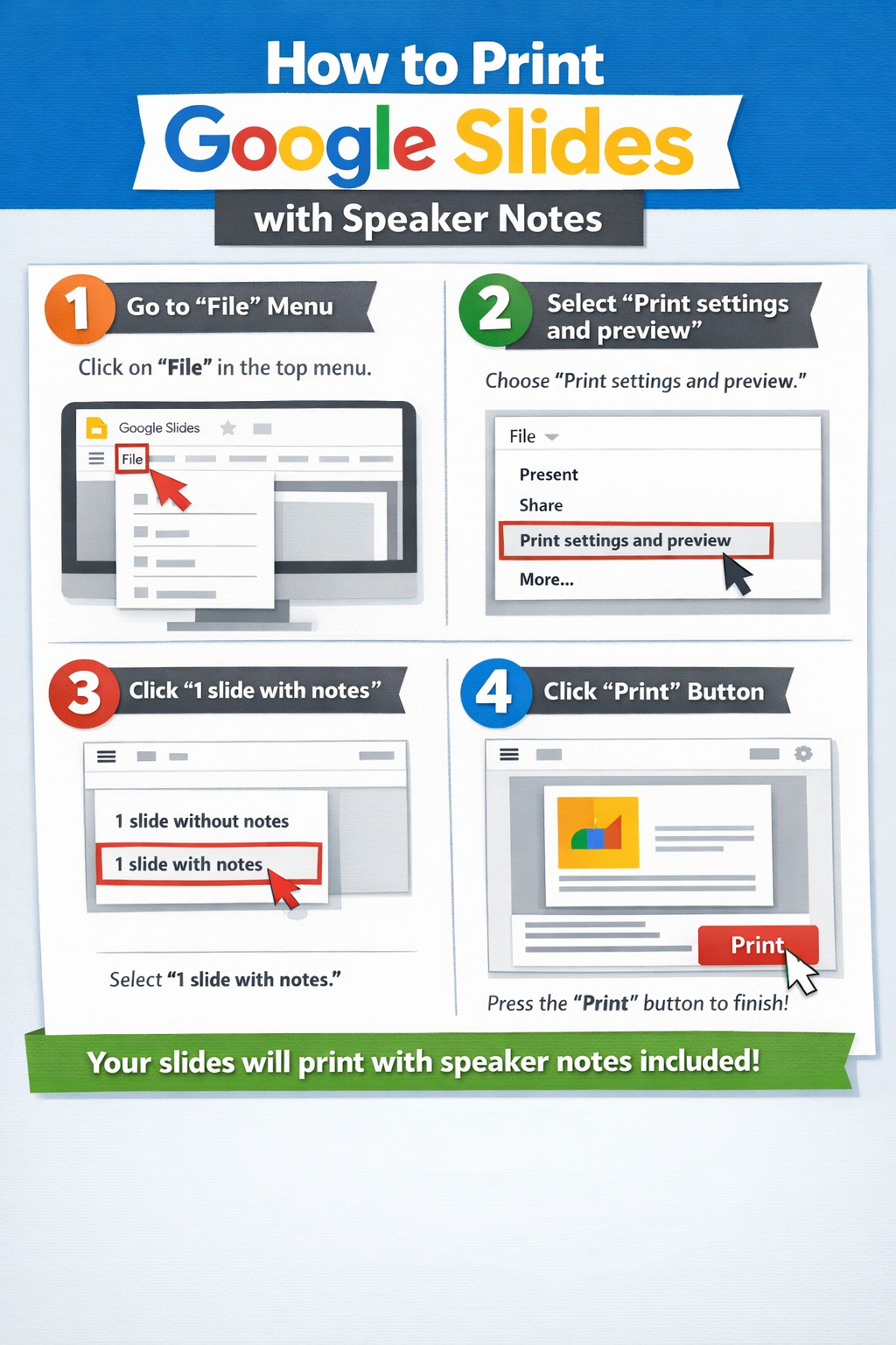how to print google slides with speaker notes