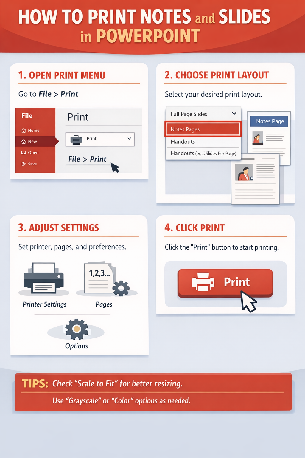 how to print notes and slides in powerpoint